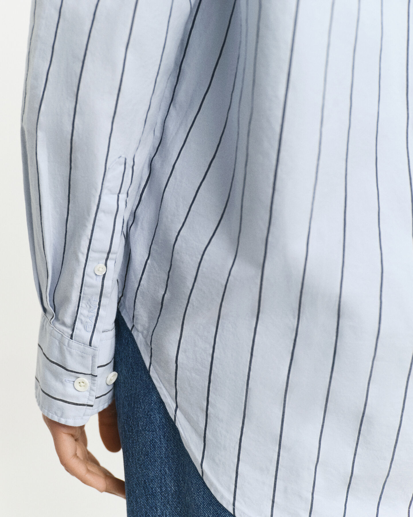 Chemise coupe décontractée en coton Oxford Luxury à rayures