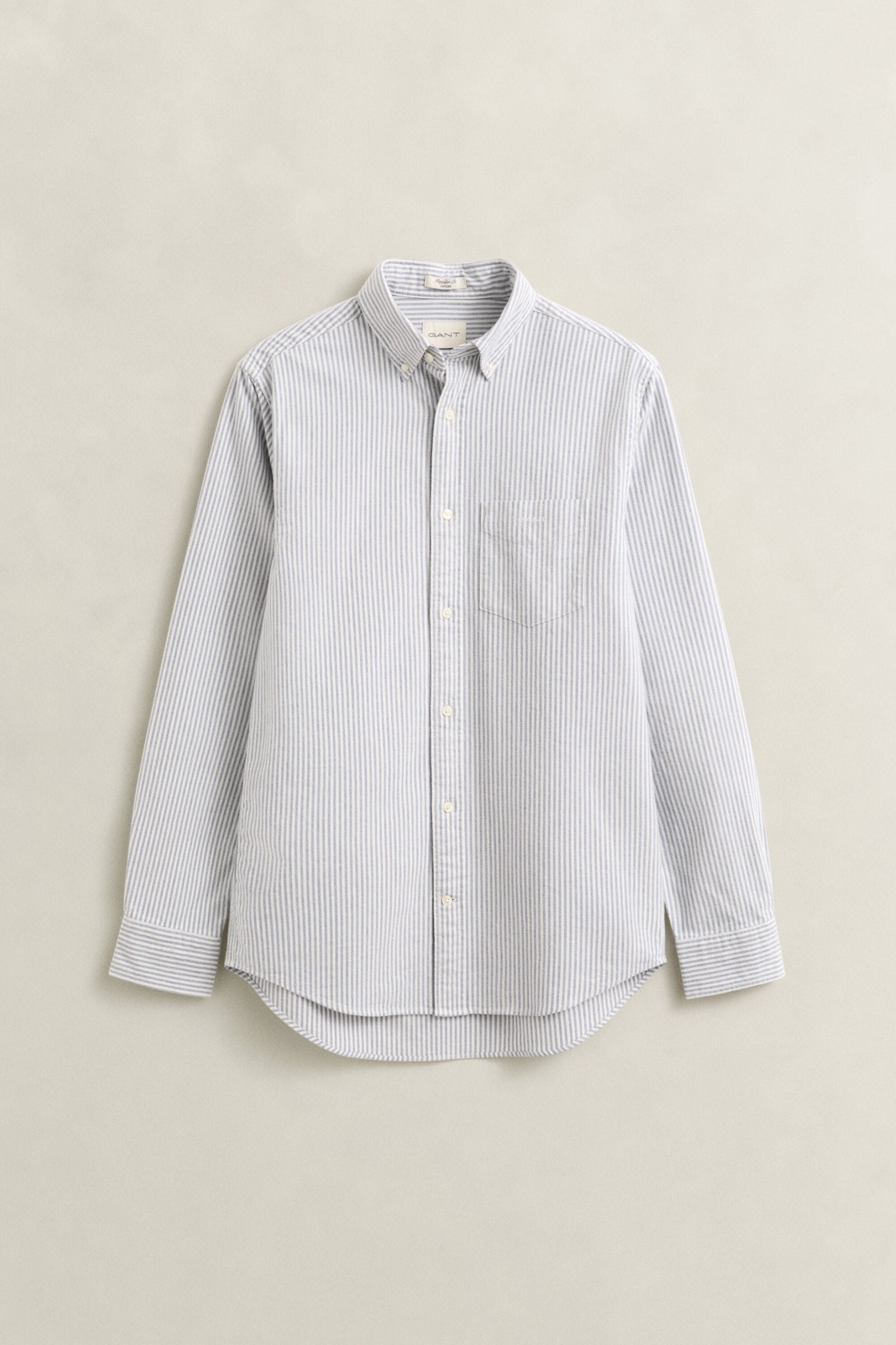 Chemise en coton Oxford brossé avec rayures