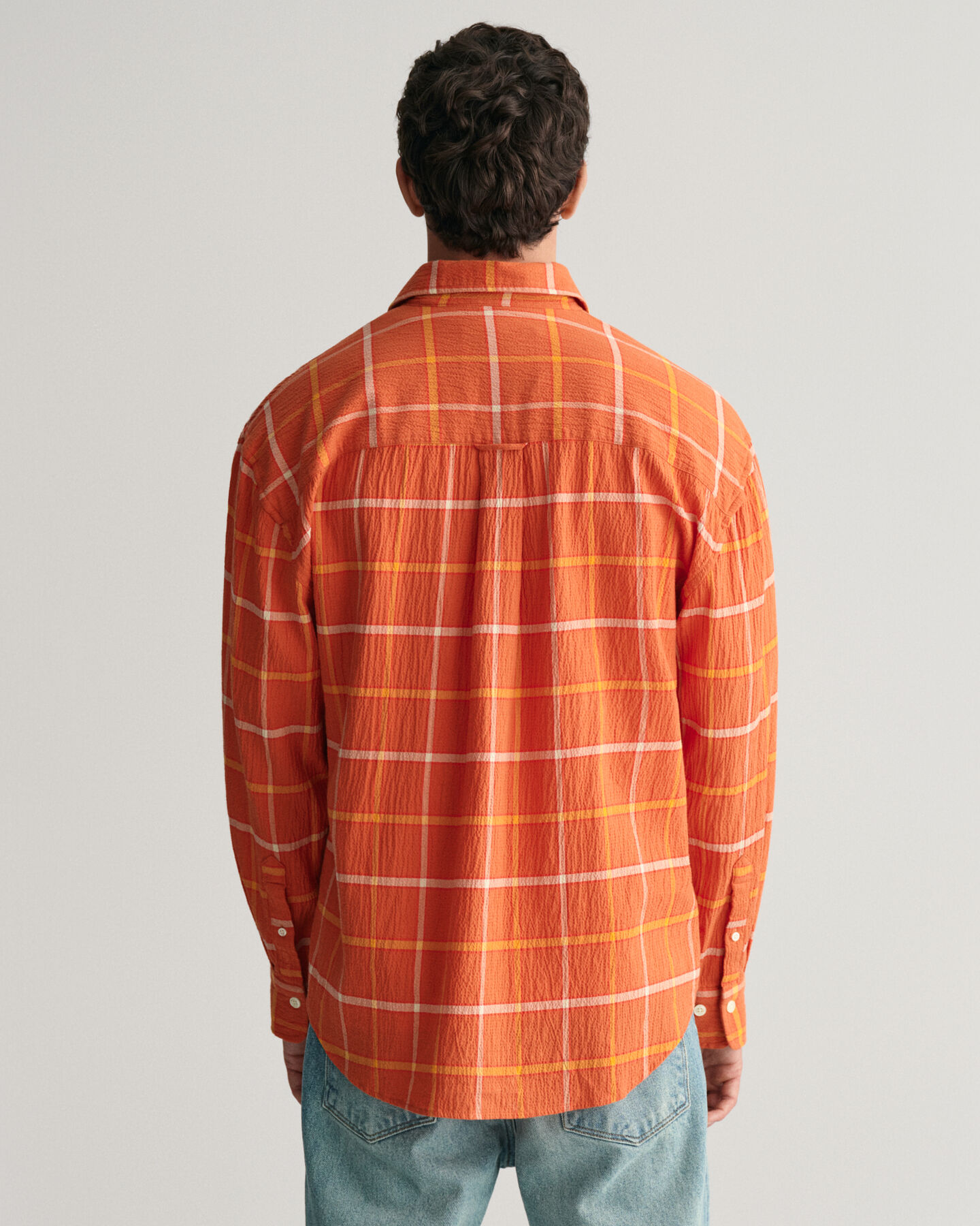 Chemise ultra-ample texturée à carreaux