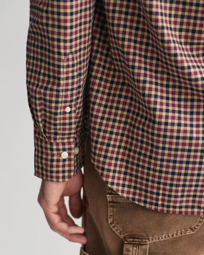 Chemise regular fit en serg&eacute; vichy l&eacute;ger