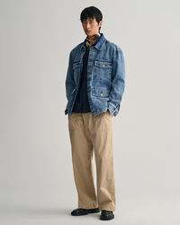 Chemise relaxed fit style militaire &agrave; manches courtes