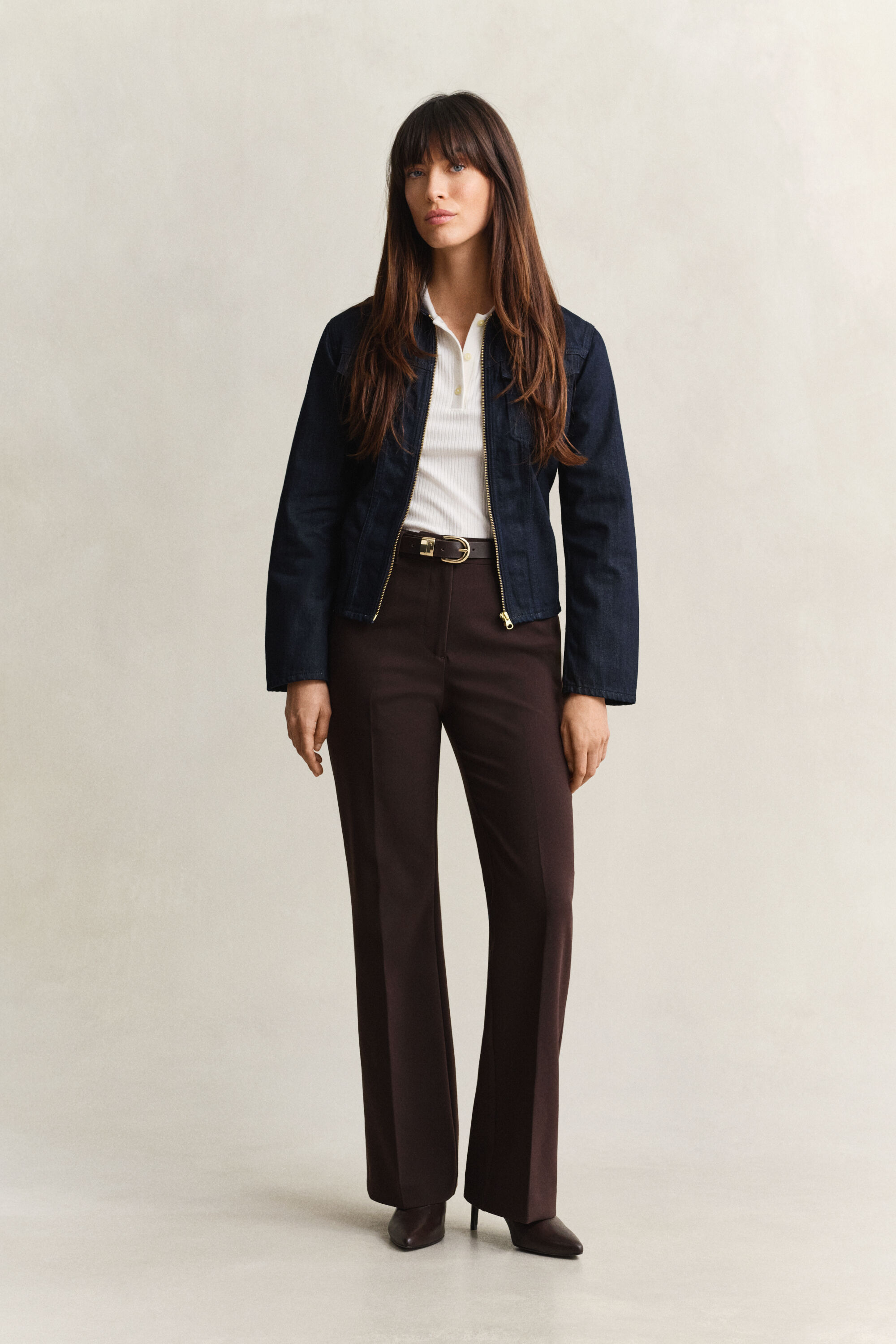 Pantalon coupe slim évasé