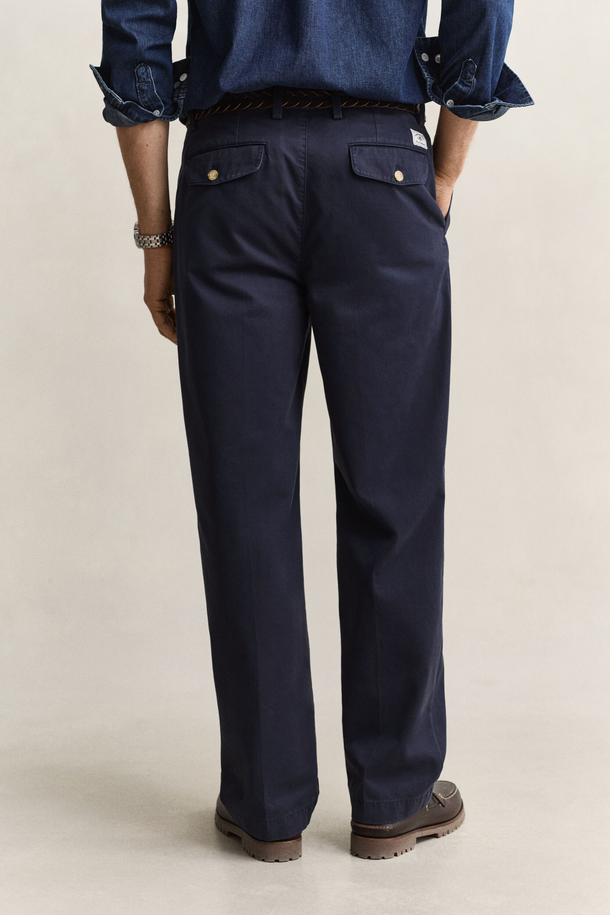 Pantalon chino en sergé de coton