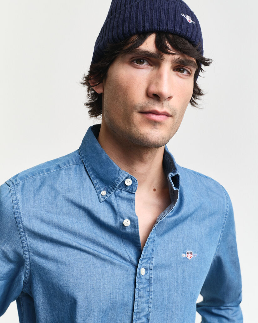 Chemise coupe slim indigo