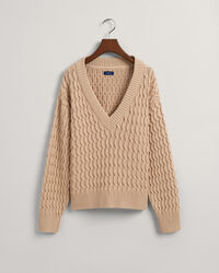 Pull col V en coton Textured