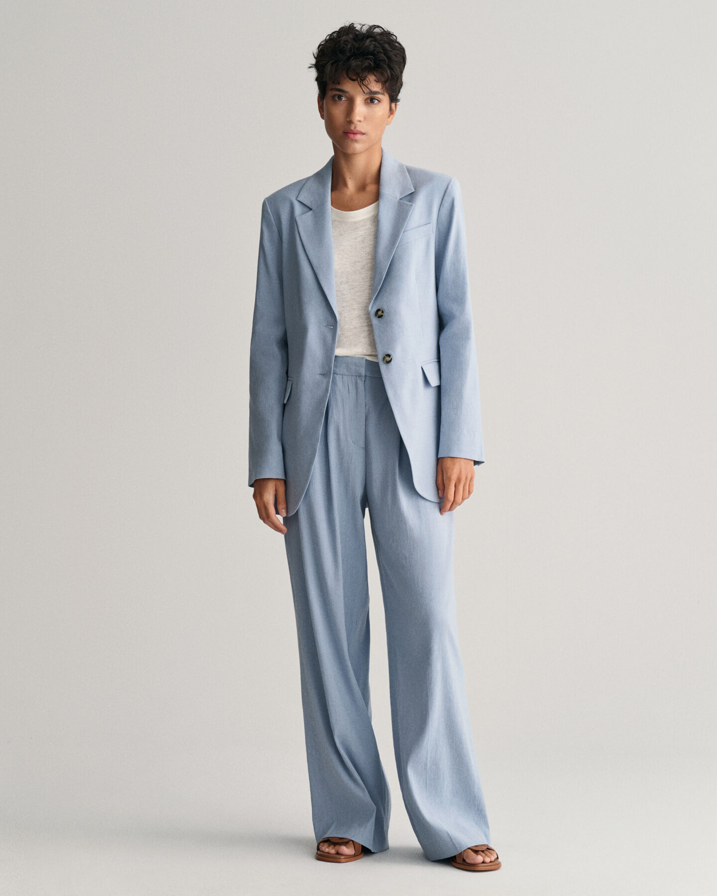 Veste blazer en lin stretch regular fit