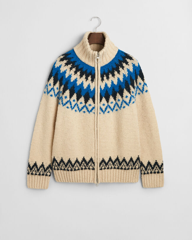 Cardigan zippé en jacquard