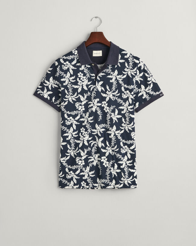 Polo en coton piqué Palm Lei Print