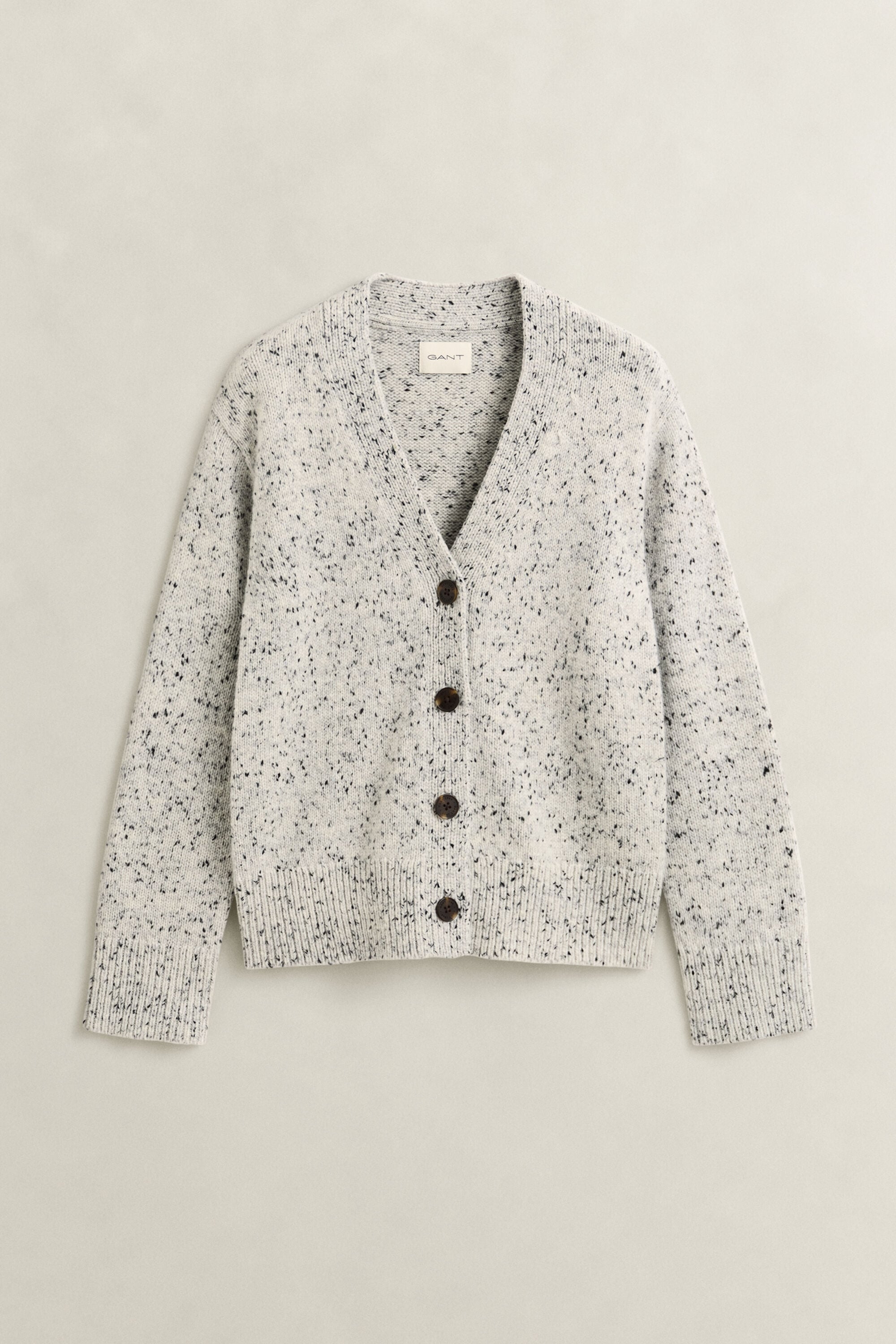 Cardigan en laine mouchetée mélangée