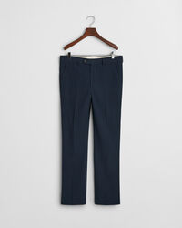 Pantalon de costume coupe slim en coton et lin