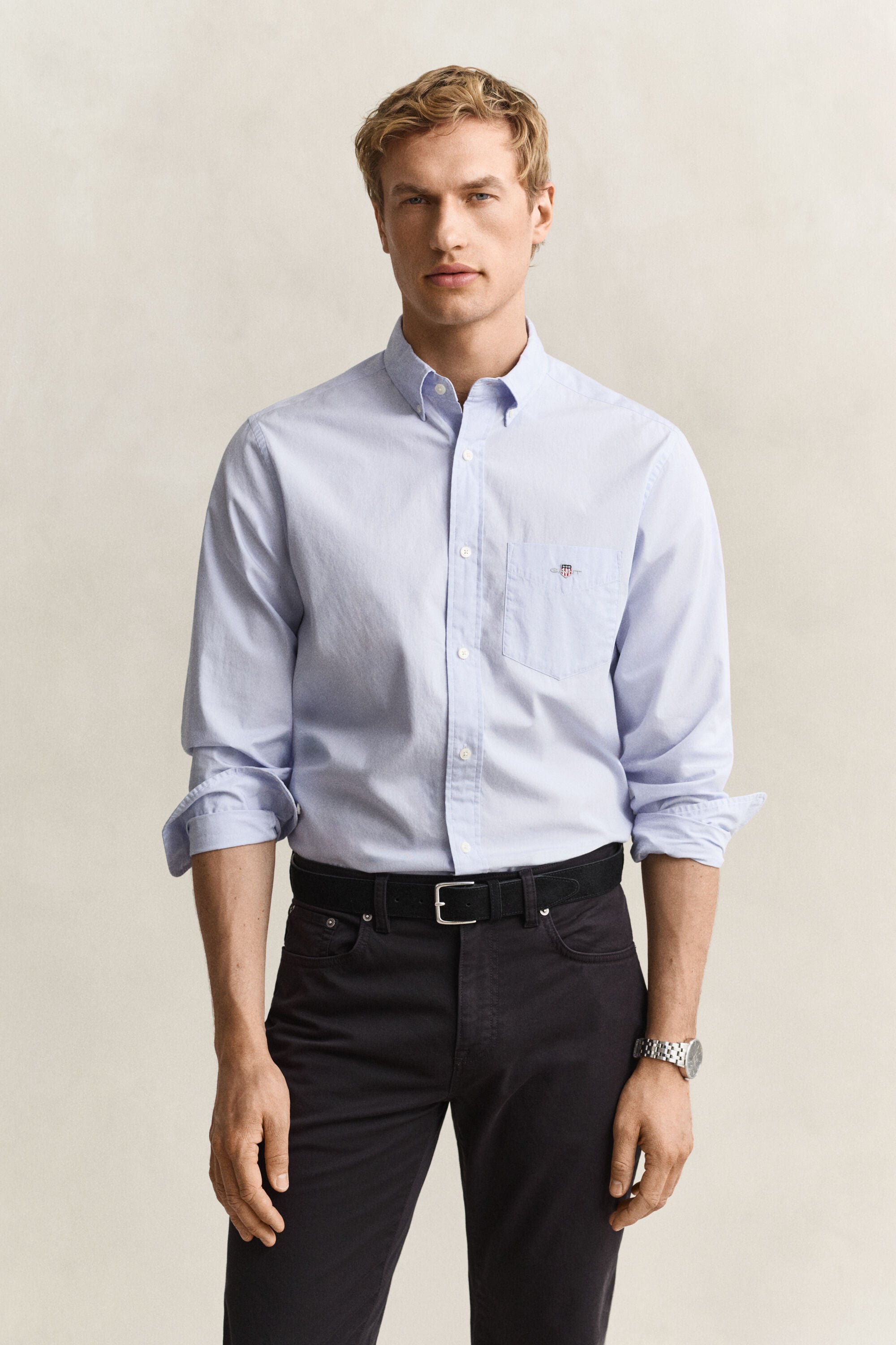 Chemise regular classique en popeline