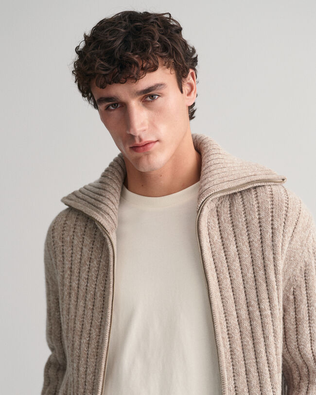Cardigan zippé en laine