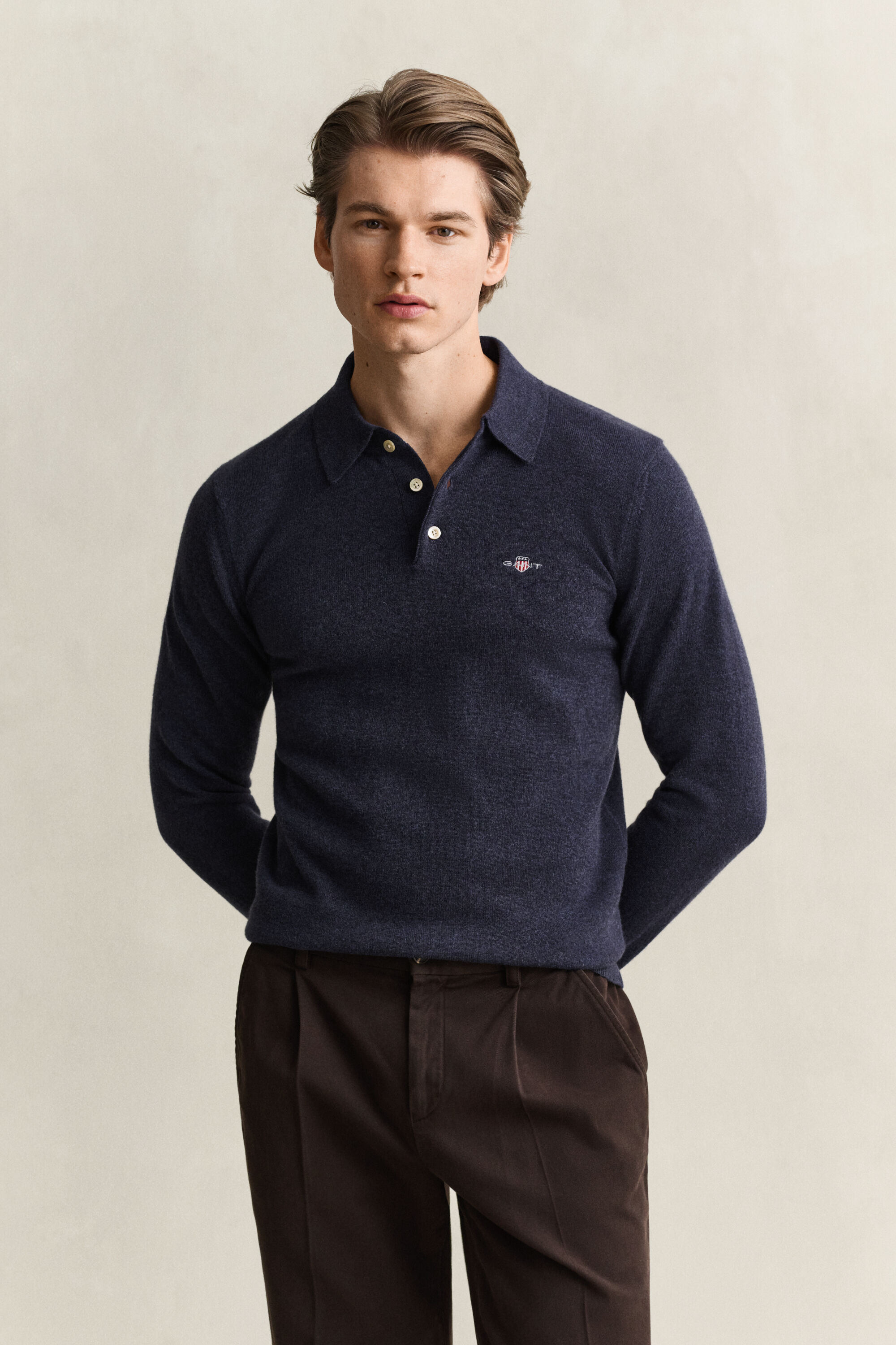 Pull polo en laine d'agneau ultrafine