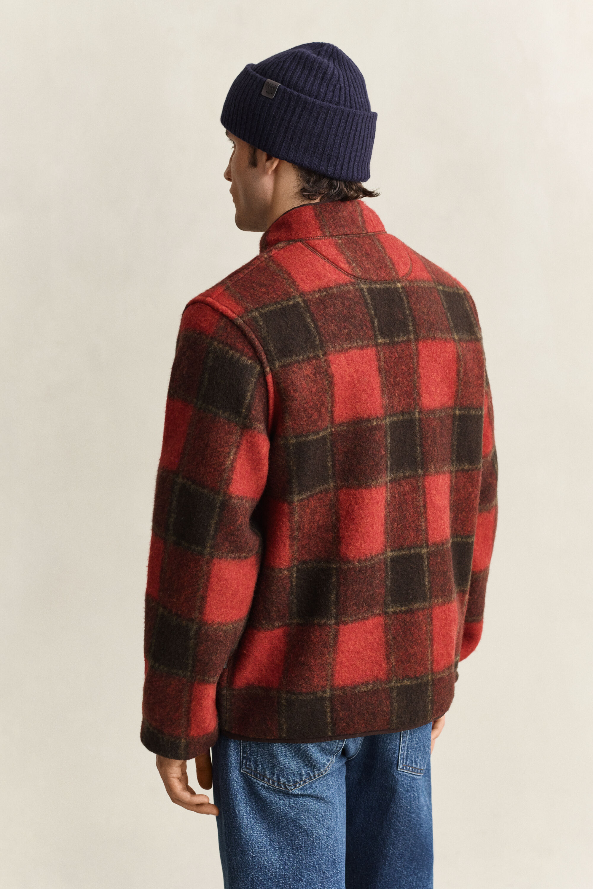 Veste en polaire à carreaux