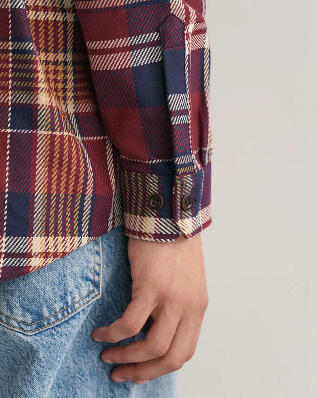 Surchemise en sergé épais à carreaux
