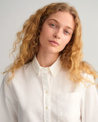 Chemise regular fit en coton Oxford teint en pièce