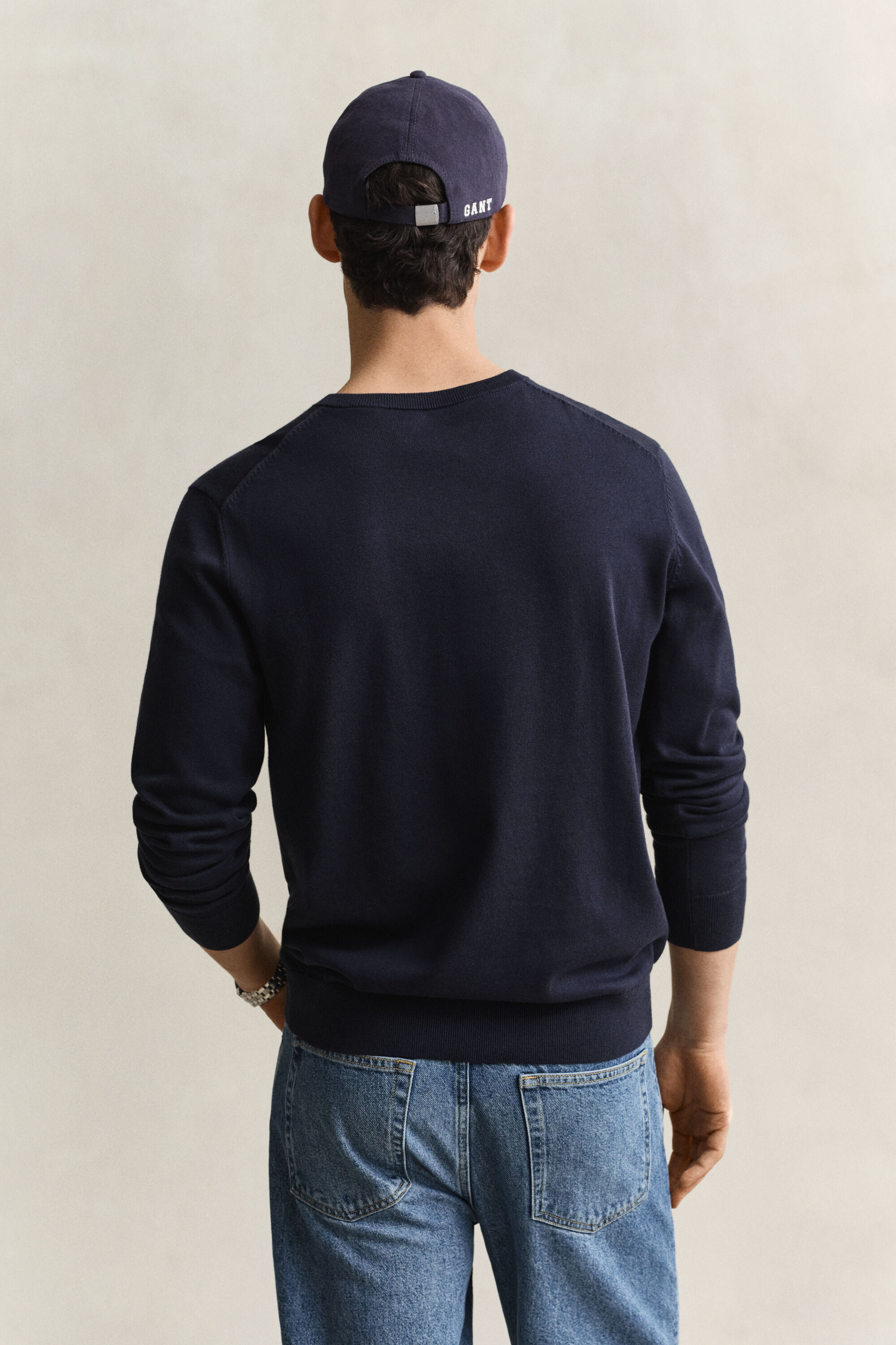 Pull col V en coton