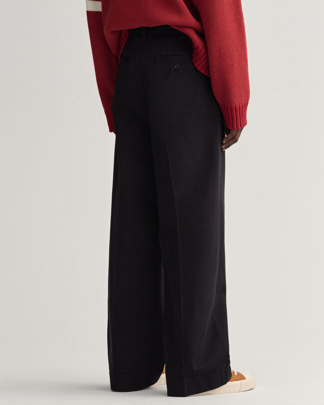 Pantalon chino volumineux et pliss&eacute;