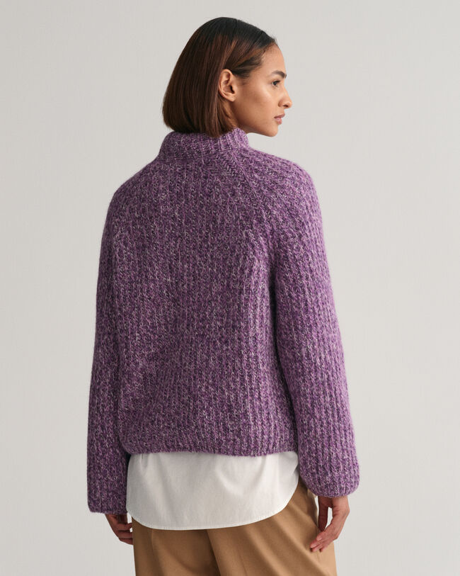 Pull &agrave; col droit multicolore