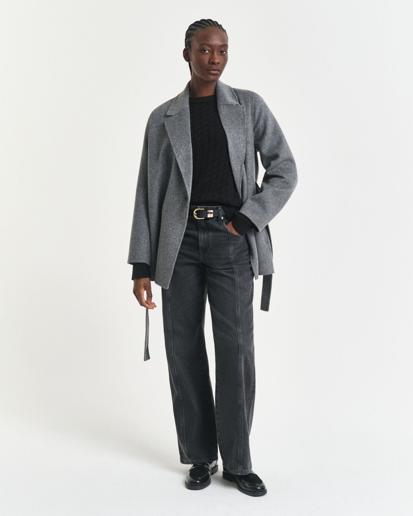 Pull col rond en maille torsadée de cachemire