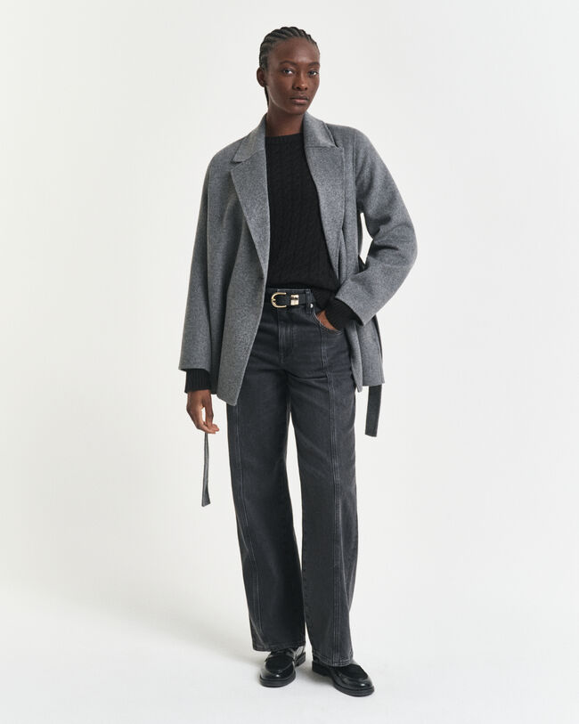 Pull col rond en maille torsadée de cachemire