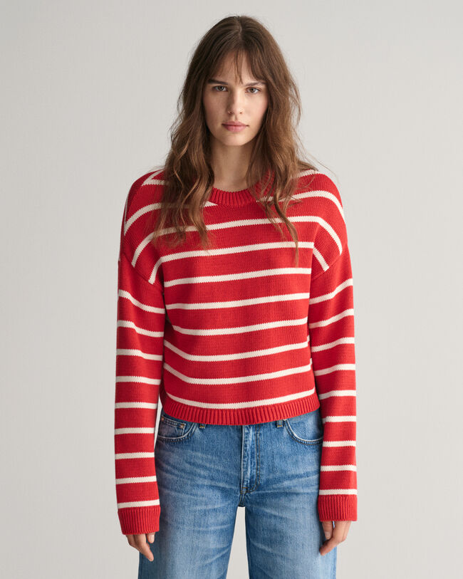 Pull ras du cou à rayures