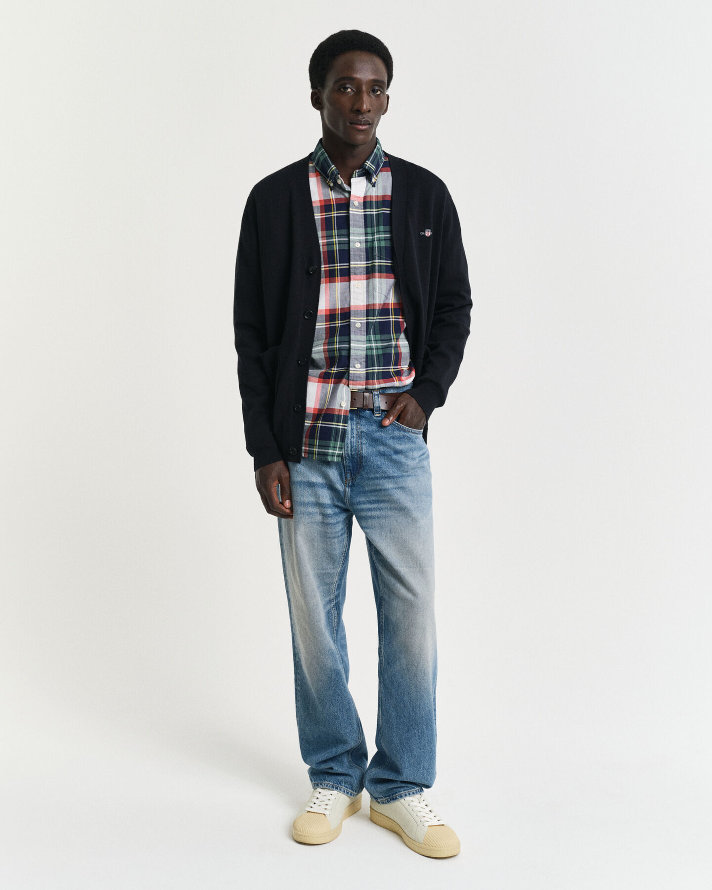 Cardigan col V en coton classique