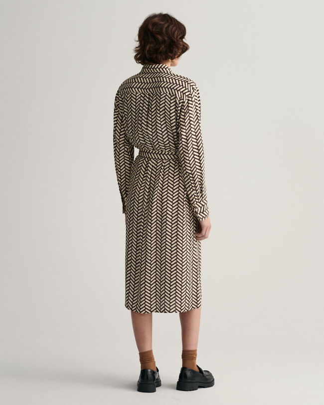 Robe-chemise trap&egrave;ze Geometric