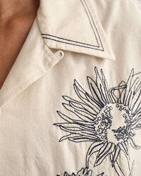 Chemise ultra-ample brodée à manches courtes