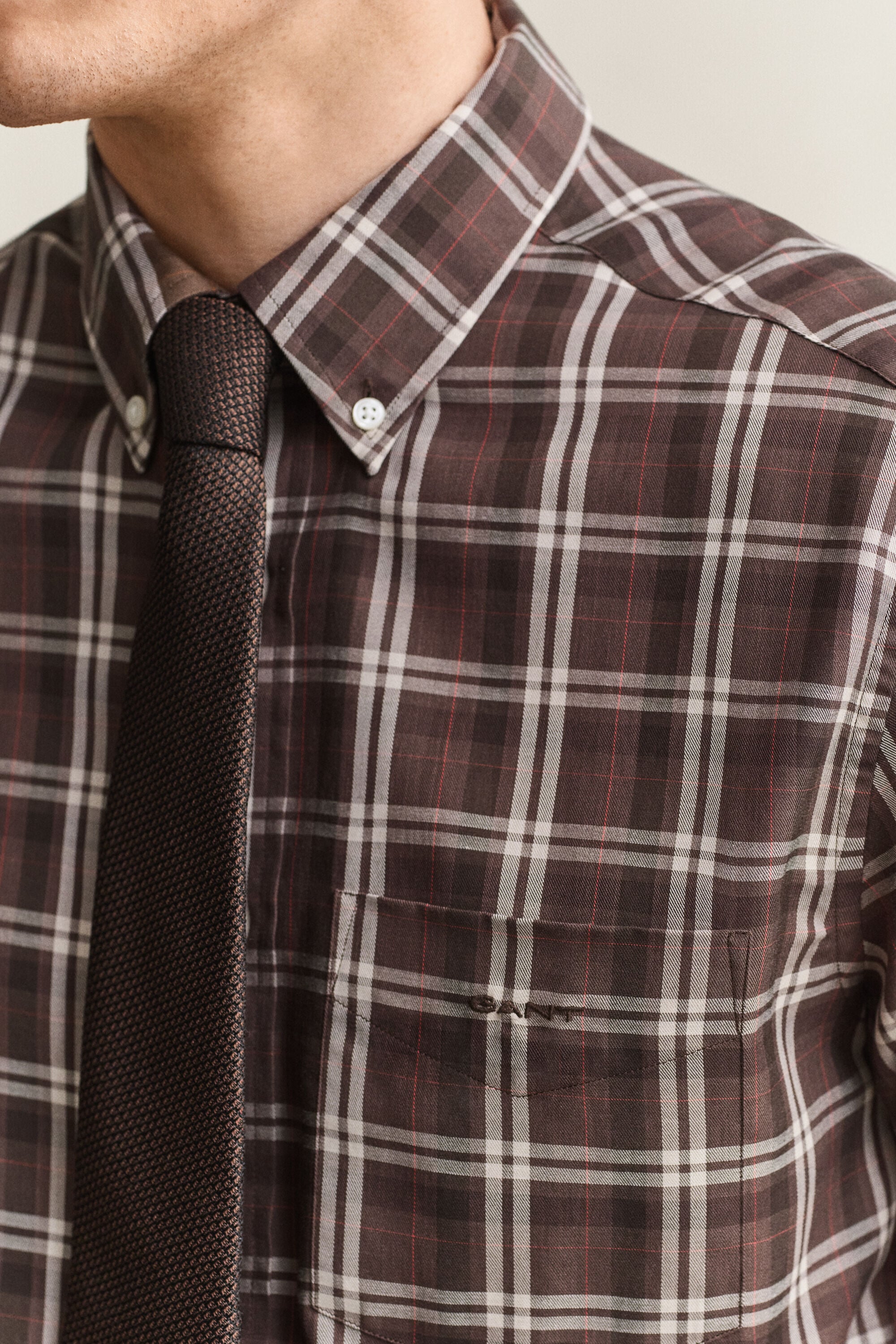 Chemise en sergé à carreaux
