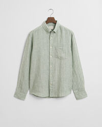 Chemise coupe regular en lin &agrave; rayures