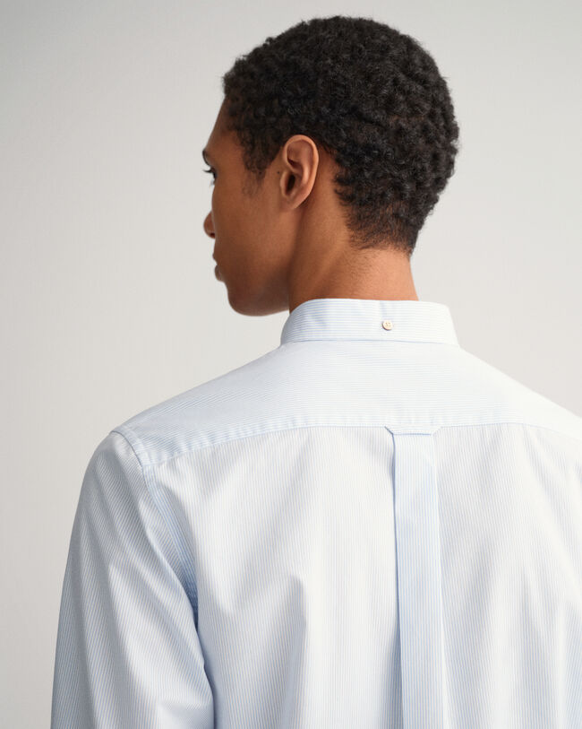 Chemise regular fit en popeline de coton &agrave; rayures banquier