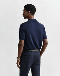 Pull fa&ccedil;on polo en laine m&eacute;rinos extrafine &agrave; manches courtes