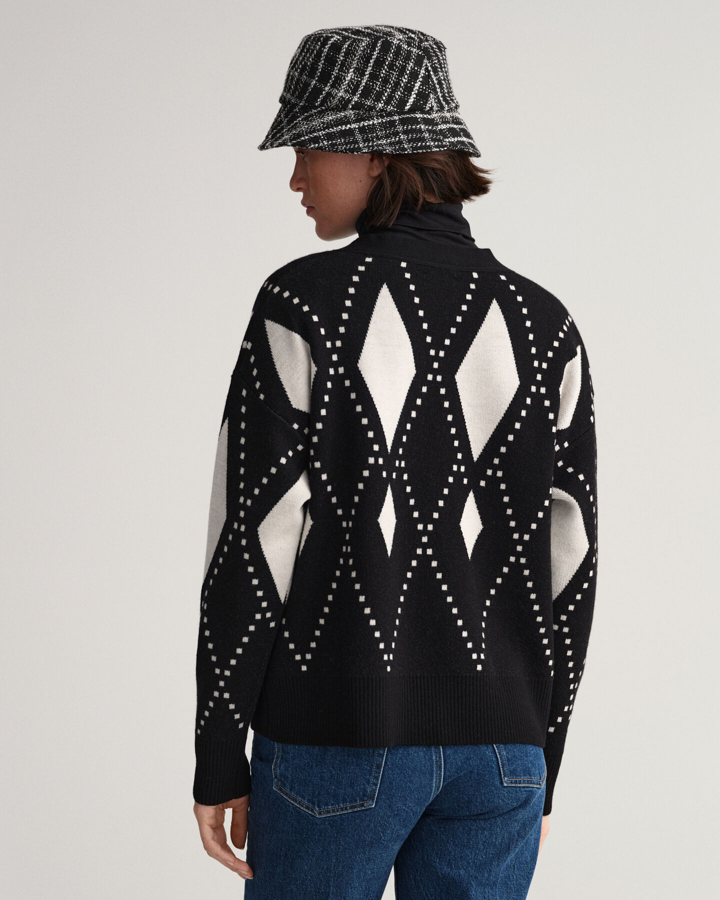 Cardigan col V Argyle