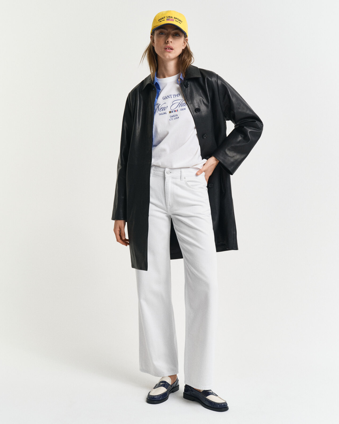 Jean jambes droites coupe décontractée blanc