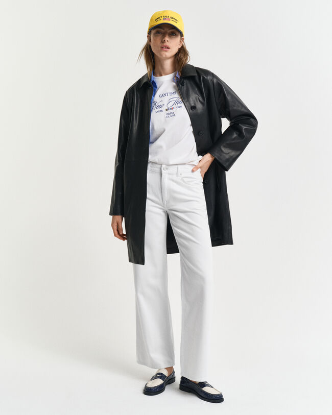 Jean jambes droites coupe décontractée blanc