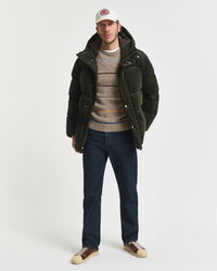 Pull col rond en laine mélangée mouchetée à rayures