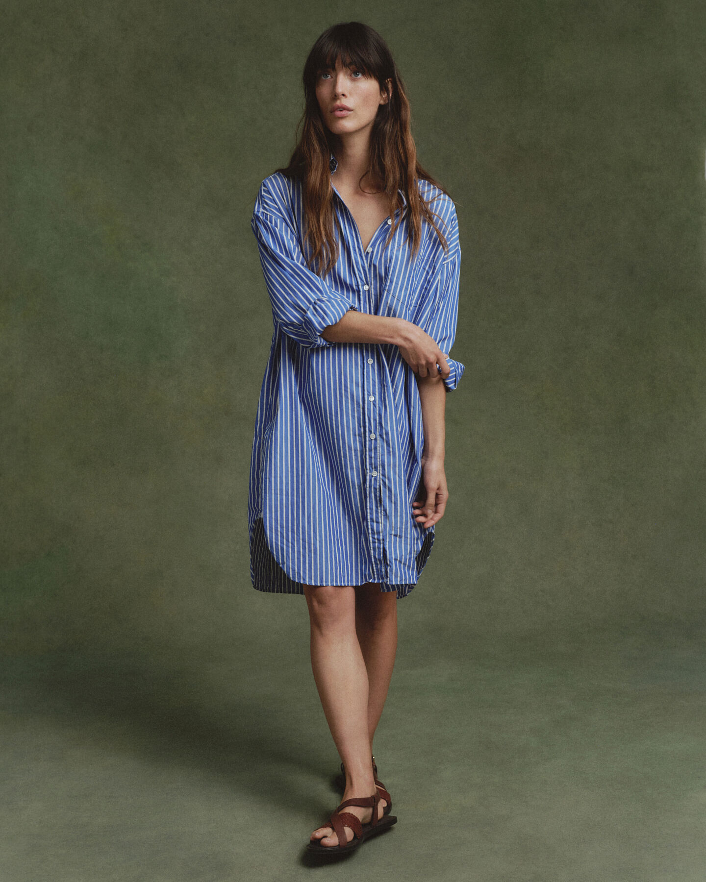 Robe-chemise ultra-ample à rayures