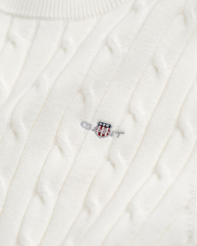 Pull en maille de coton stretch à torsades