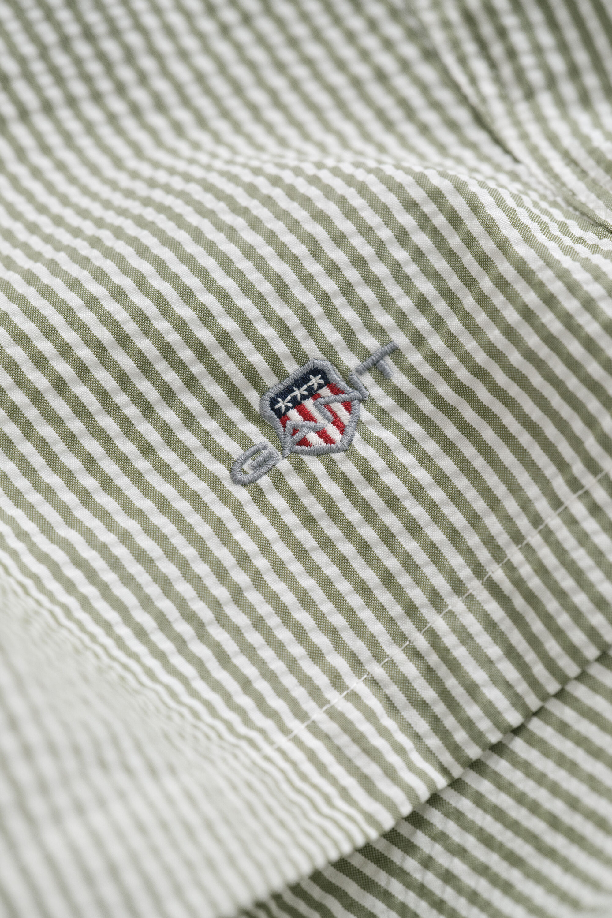 Short de bain en seersucker à rayures