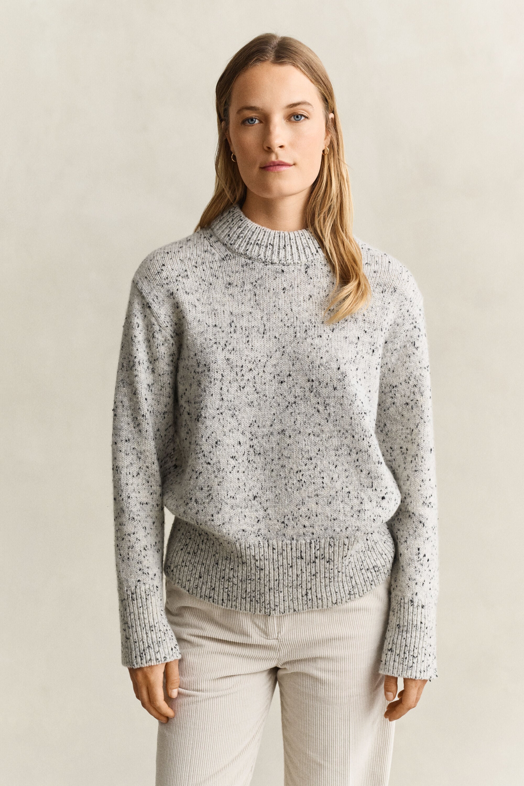 Pull en laine mouchetée mélangée