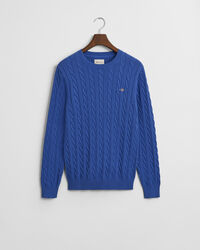 Pull col rond en maille de coton torsadée