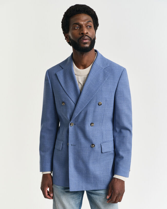 Veste de costume coupe regular en laine moulinée