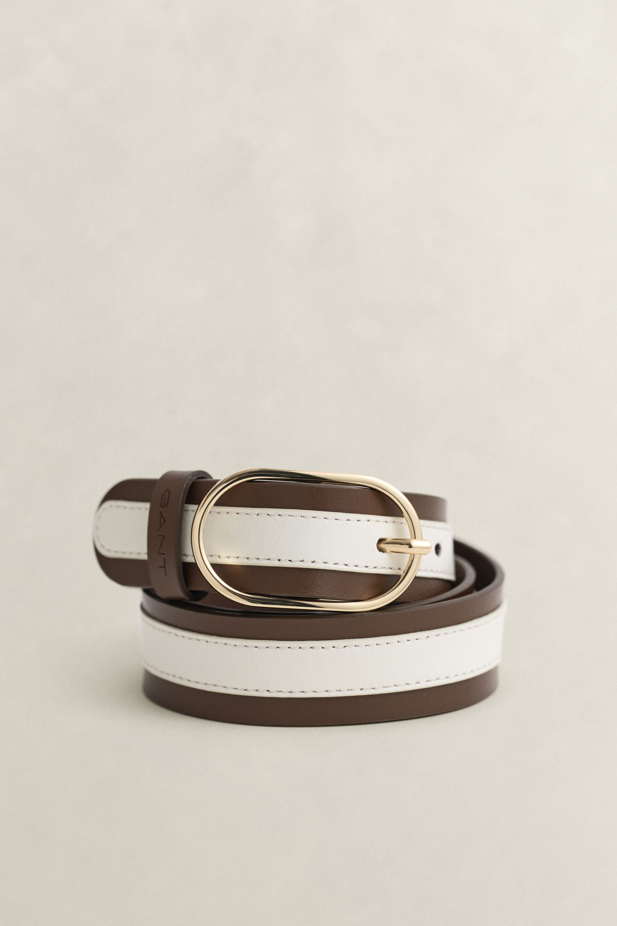 Ceinture en cuir à rayures