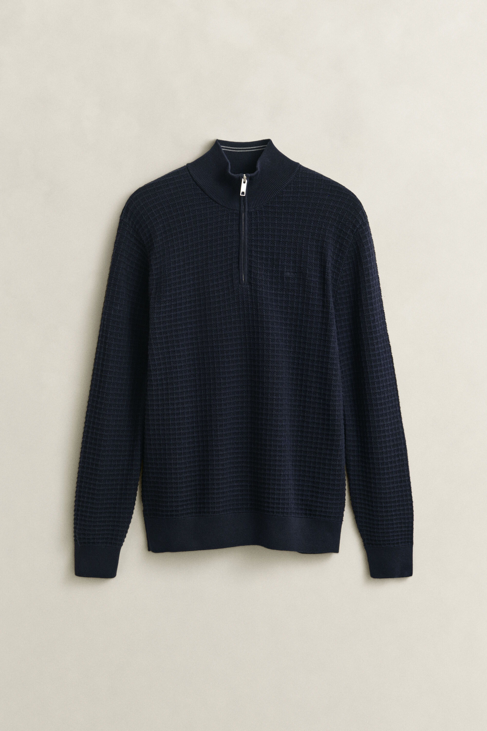 Pull à demi-zip texturé
