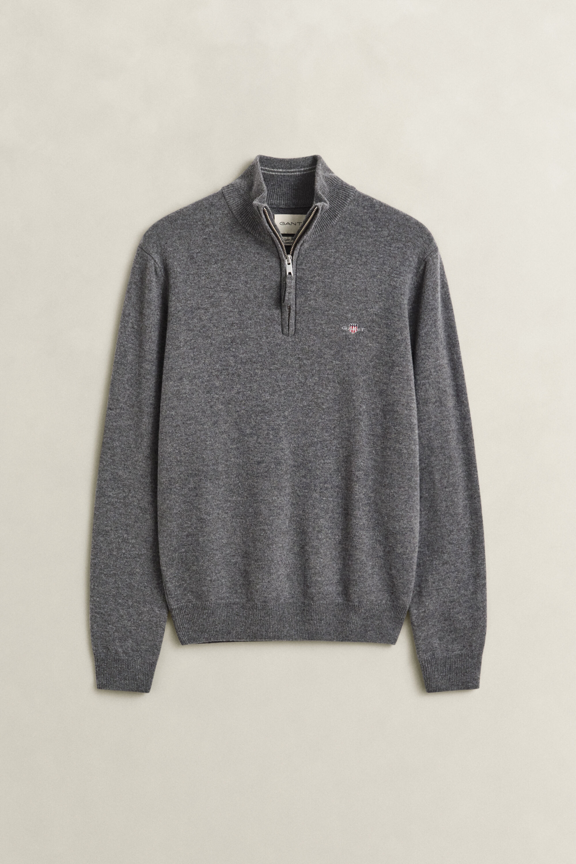 Pull à demi-zip en laine d’agneau
