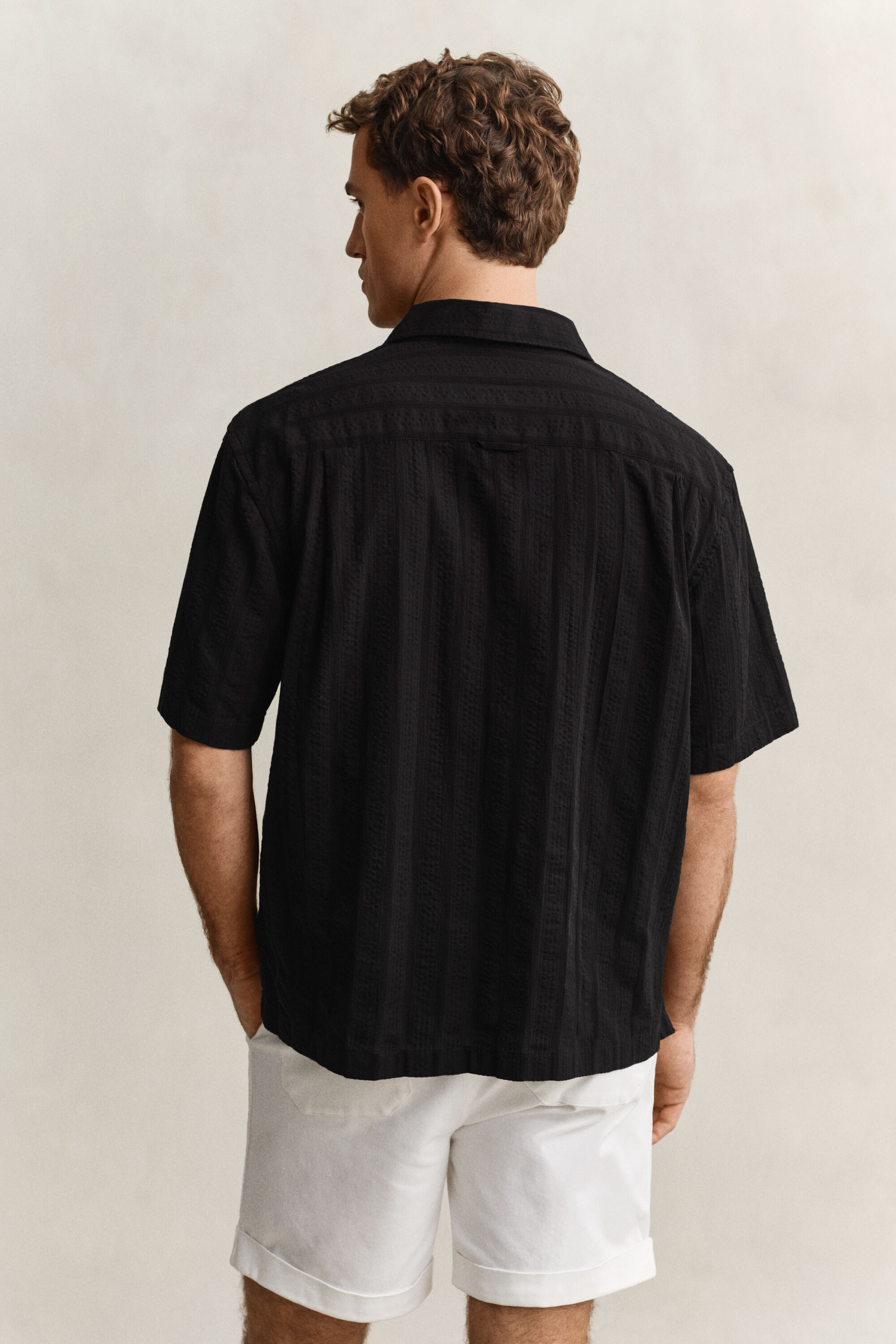 Chemise relaxed fit à rayures Dobby