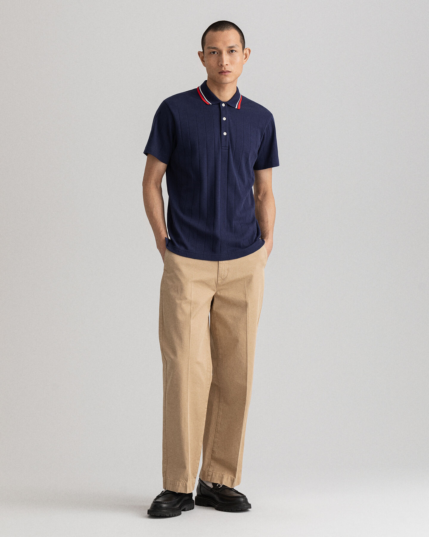 Polo Rugger en maille désaiguillée à manches courtes