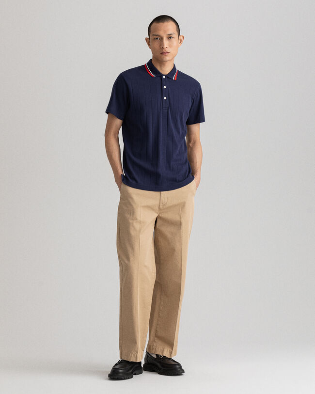 Polo Rugger en maille désaiguillée à manches courtes