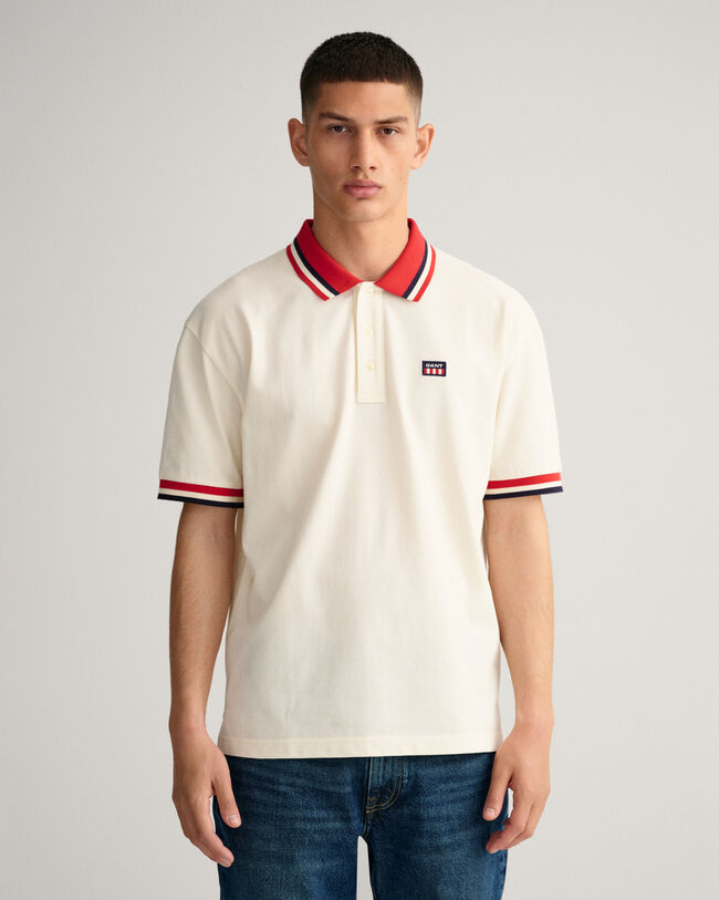 Polo en coton piqu&eacute; Retro Flag